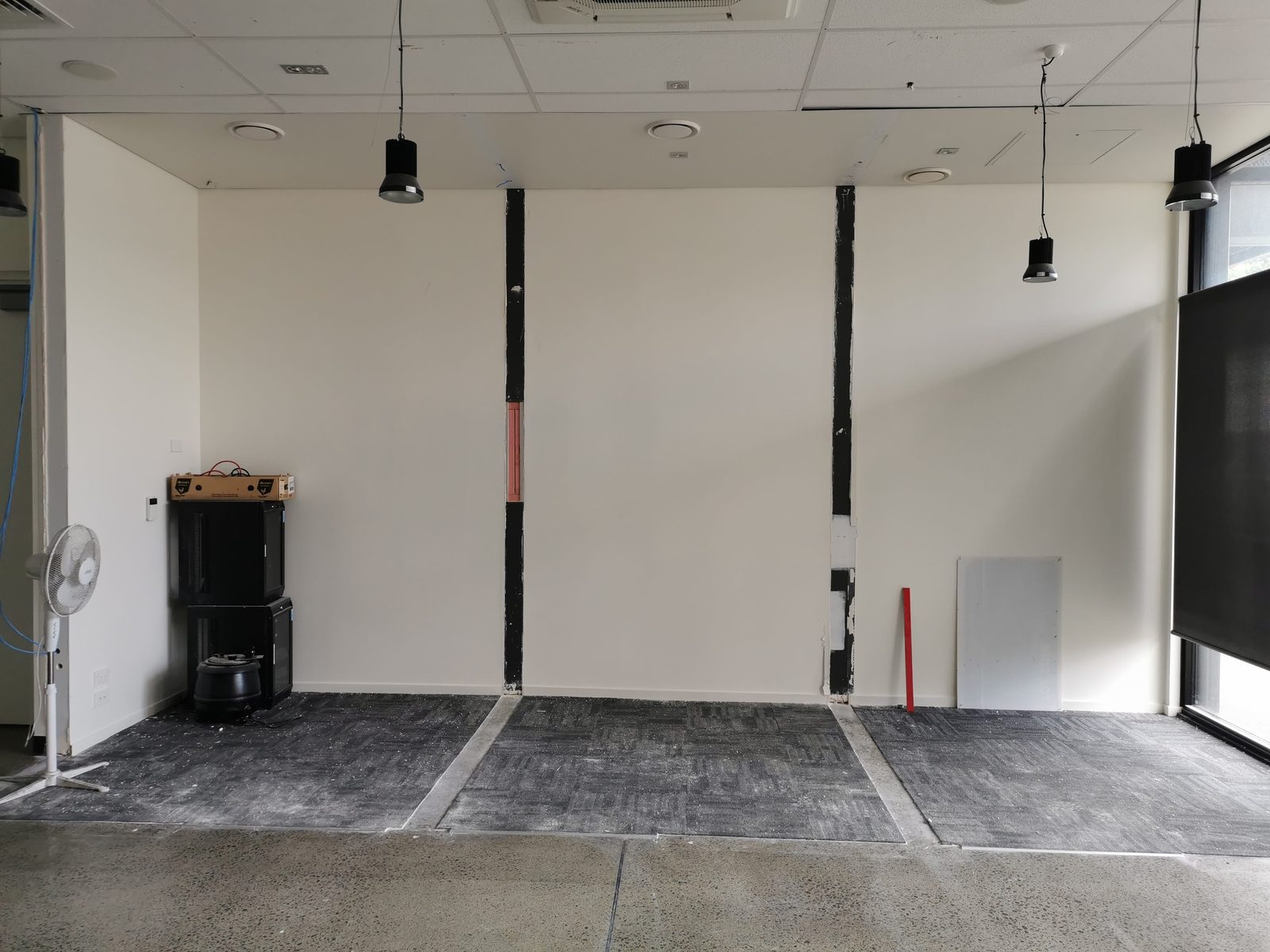 Pixel Party — Ten Forward room before the mural, bare walls and carpet