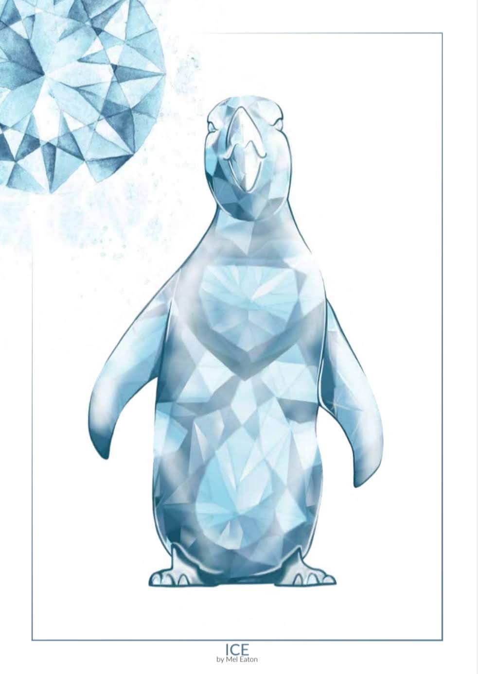 Ice sculpture — design artwork showing the planned faceted blue paint scheme